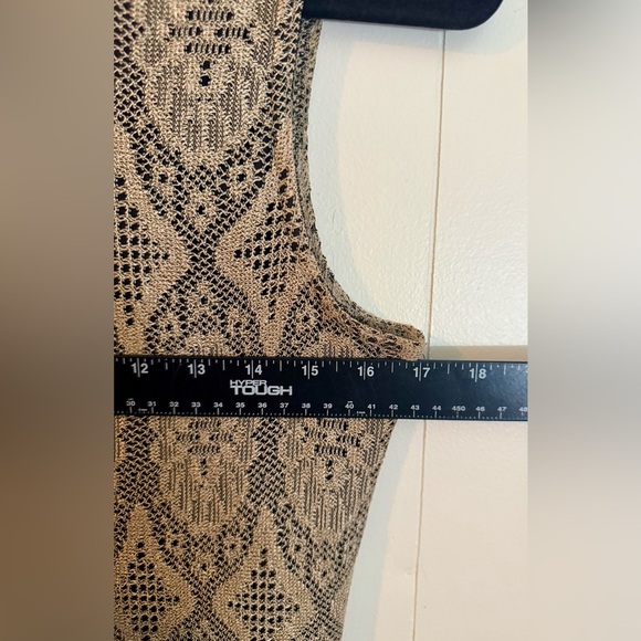 HARLOW Vintage Pullover Dress SZE 10 Tan Lace over Black Bodice Party or Formal - Picture 4 of 7